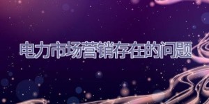 电力市场营销存在的问题