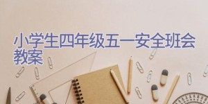 小学生四年级五一安全班会教案