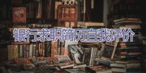 银行求职简历自我评价