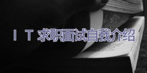 IT求职面试自我介绍
