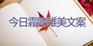今日霜降唯美文案