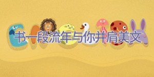 书一段流年与你并肩美文