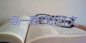 高一春节的作文