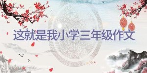 这就是我小学三年级作文