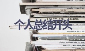 个人总结开头(11篇范文）