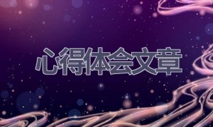 心得体会文章(18篇范文）