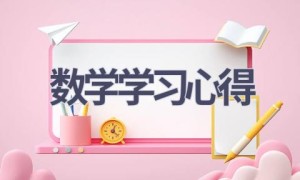 数学学习心得(19篇范文）