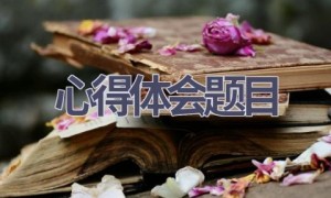 心得体会题目(17篇范文）