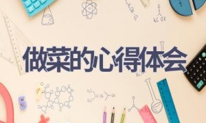 做菜的心得体会(14篇范文）
