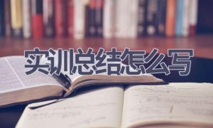 实训总结怎么写(20篇范文）
