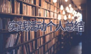 实践活动个人总结(17篇范文）