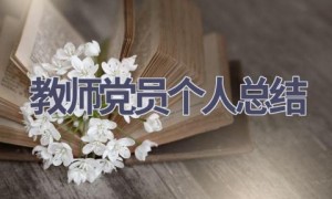 教师党员个人总结(9篇范文）