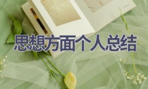 思想方面个人总结(21篇范文）