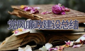 党风廉政建设总结(11篇范文）