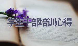 学生干部培训心得(19篇范文）