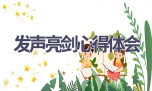 发声亮剑心得体会(8篇范文）