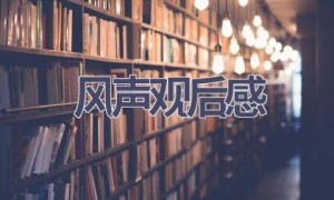 风声观后感(5篇范文）
