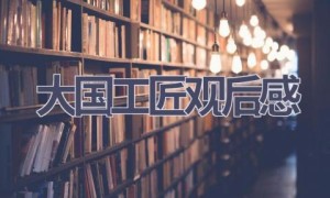大国工匠观后感(17篇范文）