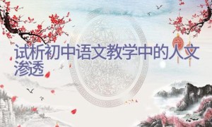 试析初中语文教学中的人文渗透