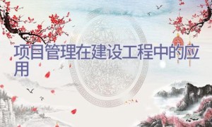 项目管理在建设工程中的应用
