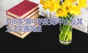 共同犯罪中的犯罪中止及其立法完善简述