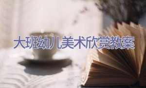大班幼儿美术欣赏教案