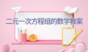 二元一次方程组的数学教案