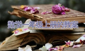 数学一年级上册的教案