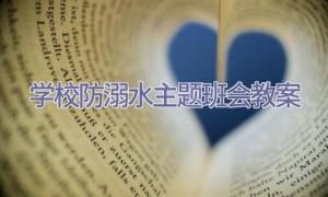 学校防溺水主题班会教案