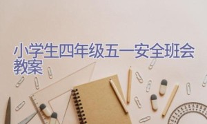 小学生四年级五一安全班会教案