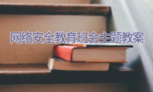 网络安全教育班会主题教案