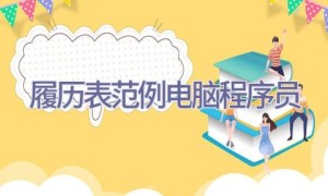 履历表范例(电脑程序员)