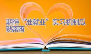 期待“准就业”实习机制瓜熟蒂落