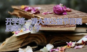 开学第一课大型公益节目观后感650字