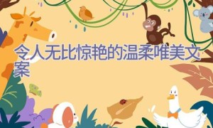 令人无比惊艳的温柔唯美文案