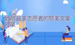 致敬最美志愿者的赞美文案摘录