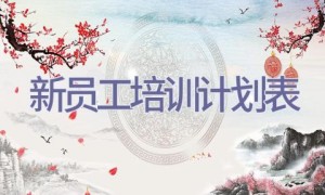 新员工培训计划表