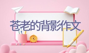 苍老的背影作文