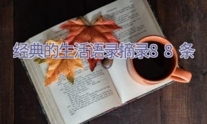 经典的生活语录摘录88条