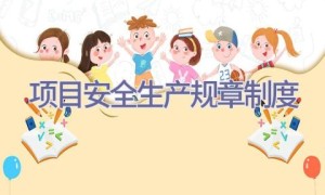 项目安全生产规章制度