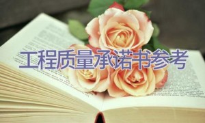 工程质量承诺书参考