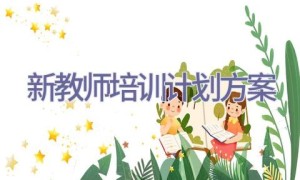 新教师培训计划方案