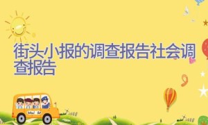 街头小报的调查报告-社会调查报告