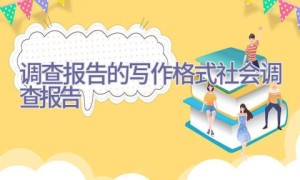 调查报告的写作格式-社会调查报告