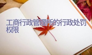 工商行政管理所的行政处罚权限