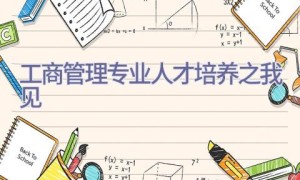 工商管理专业人才培养之我见