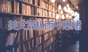 美文赏析雨中思绪