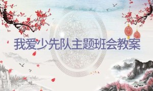 我爱少先队主题班会教案