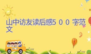 山中访友读后感500字范文