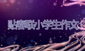 贴春联小学生作文